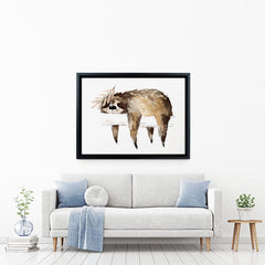 Watercolour Sloth Illustration Canvas Print – Art Print Shop