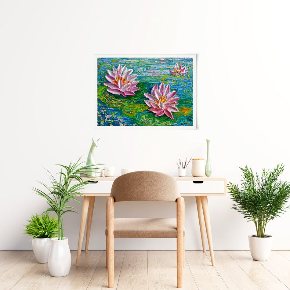 Waterlillies Pond 2 Art Print wall art product Olga Tkachyk