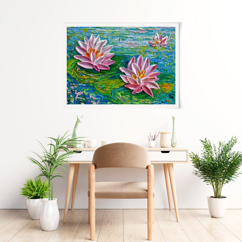 Waterlillies Pond 2 Art Print wall art product Olga Tkachyk