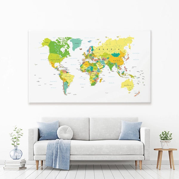 World Map Canvas Print – Art Print Shop