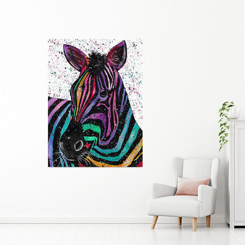 Zebra Nellie Canvas Print wall art product Emma LC Art