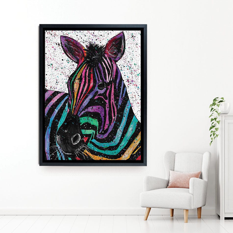 Zebra Nellie Canvas Print wall art product Emma LC Art