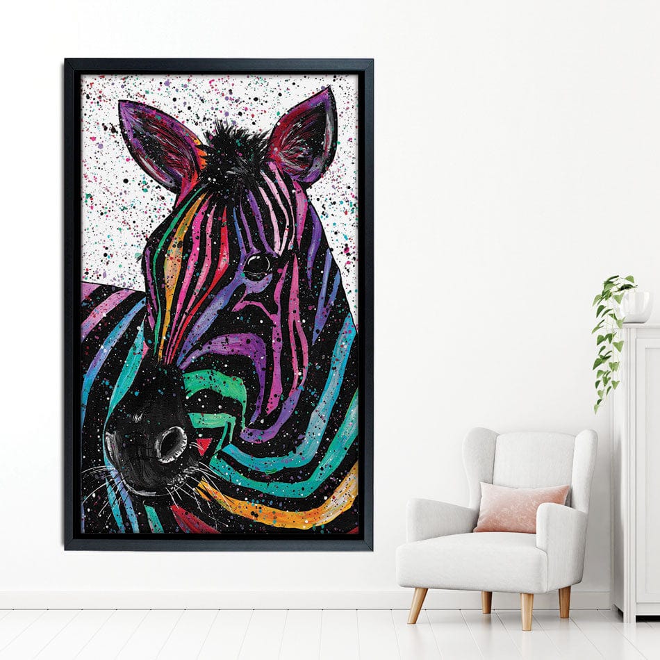 Zebra Nellie Canvas Print wall art product Emma LC Art