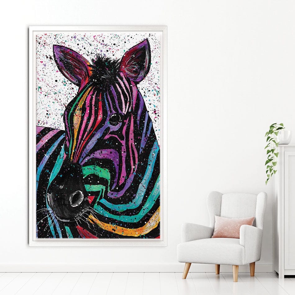 Zebra Nellie Canvas Print wall art product Emma LC Art