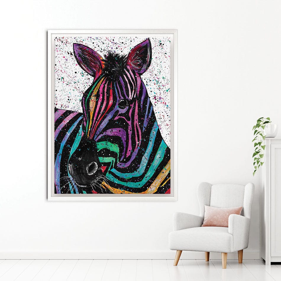 Zebra Nellie Canvas Print wall art product Emma LC Art