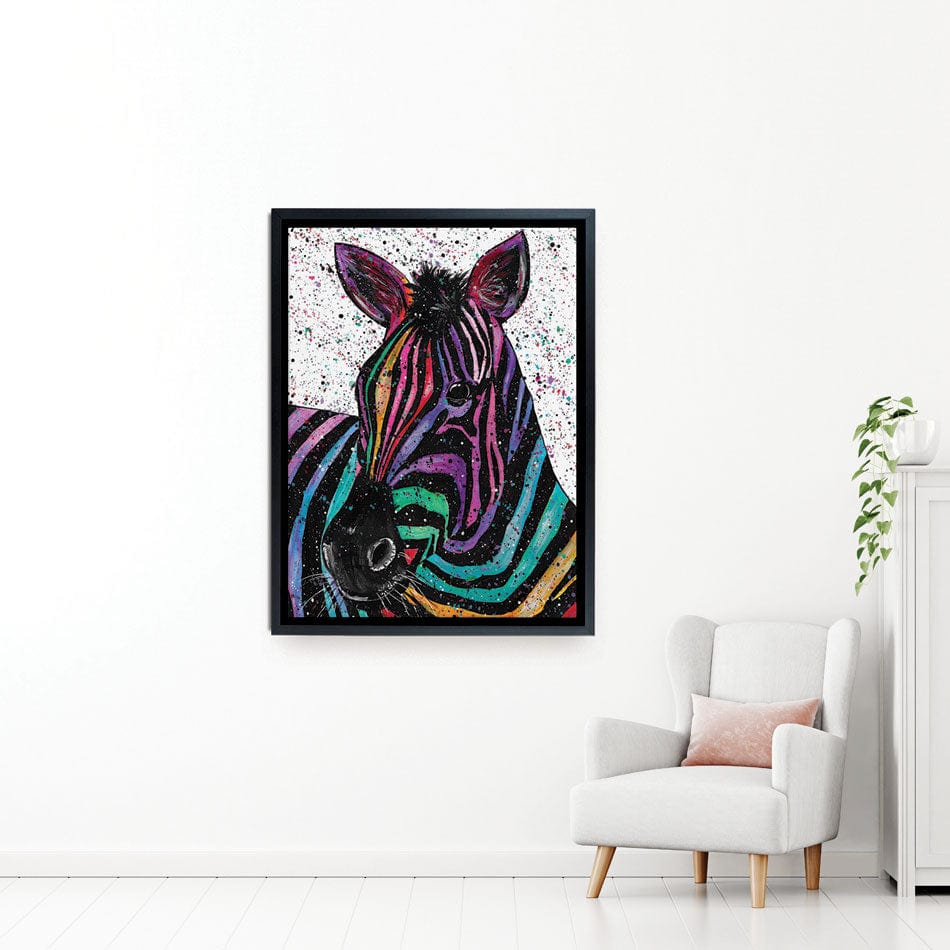 Zebra Nellie Canvas Print wall art product Emma LC Art