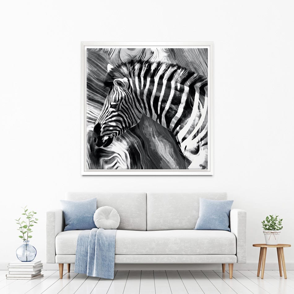 Zebra Square Canvas Print wall art product Mohammadreza Zeidabadi / Shutterstock