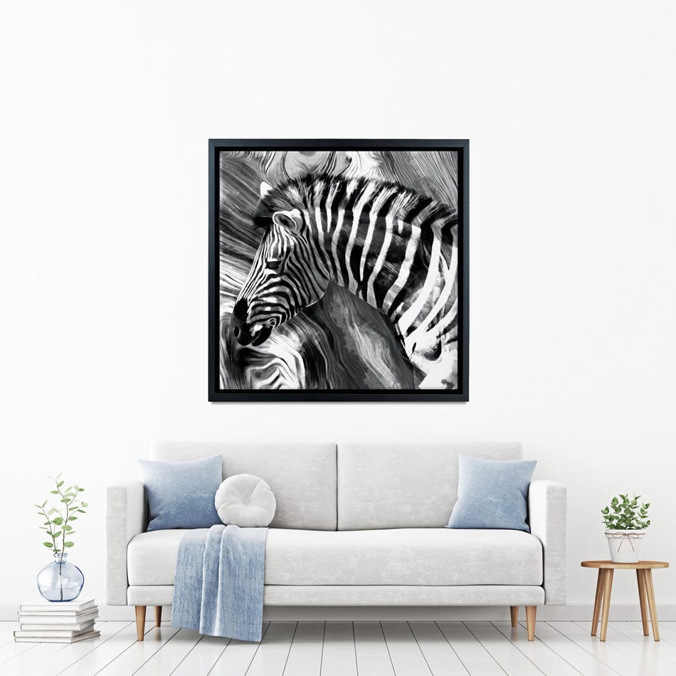 Zebra Square Canvas Print wall art product Mohammadreza Zeidabadi / Shutterstock