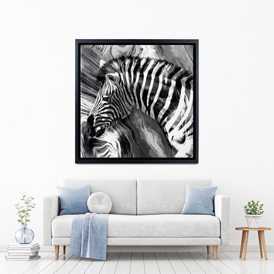 Zebra Square Canvas Print wall art product Mohammadreza Zeidabadi / Shutterstock