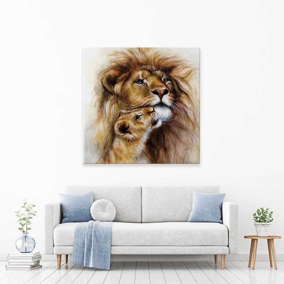 A Lions Love Canvas Print wall art product Jozef Klopacka / Shutterstock