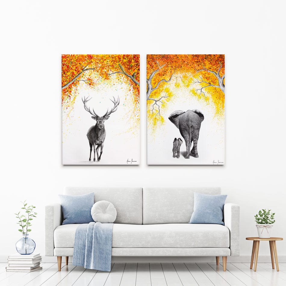 Autumnal Animal Walks Duo Canvas Print wall art product Ashvin Harrison