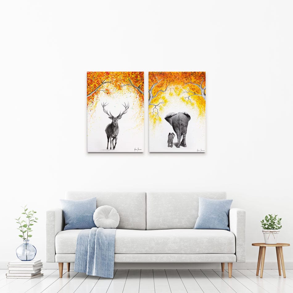 Autumnal Animal Walks Duo Canvas Print wall art product Ashvin Harrison