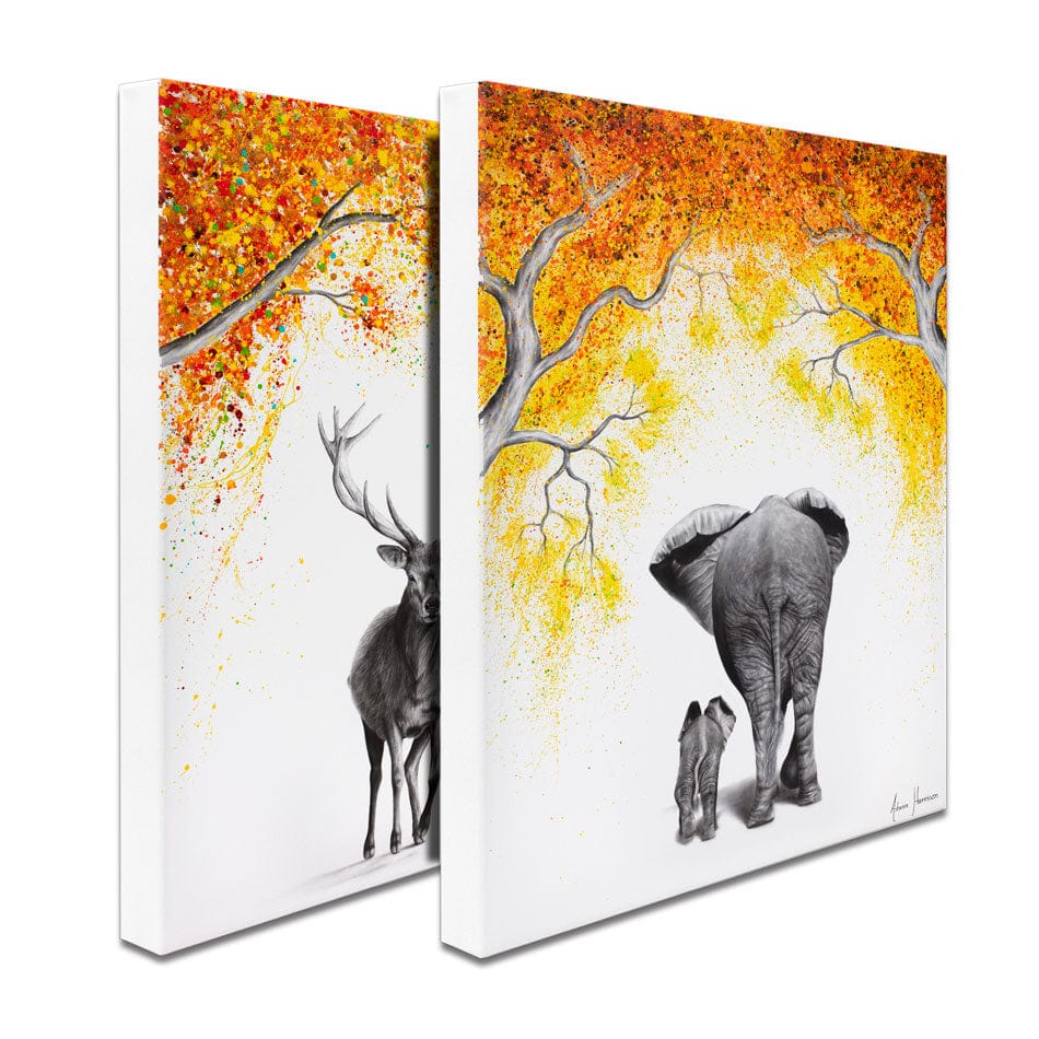 Autumnal Animal Walks Duo Canvas Print wall art product Ashvin Harrison