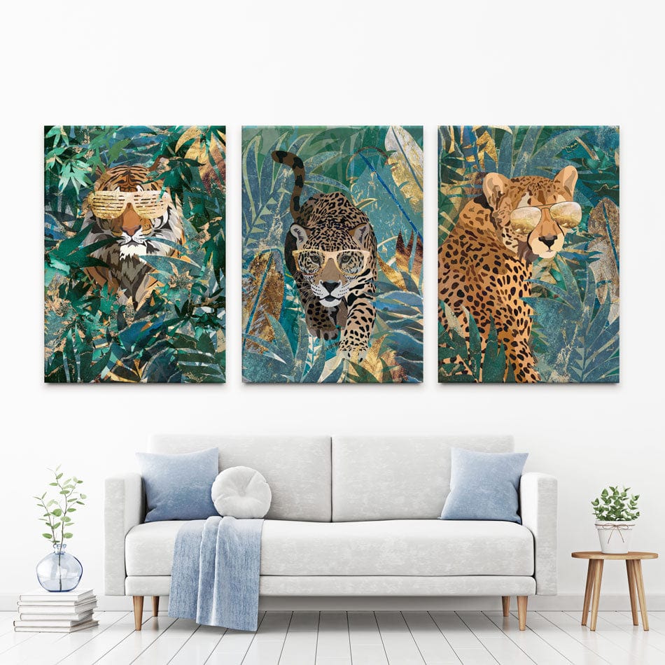 Big Cats Trio Canvas Print wall art product Sarah Manovski