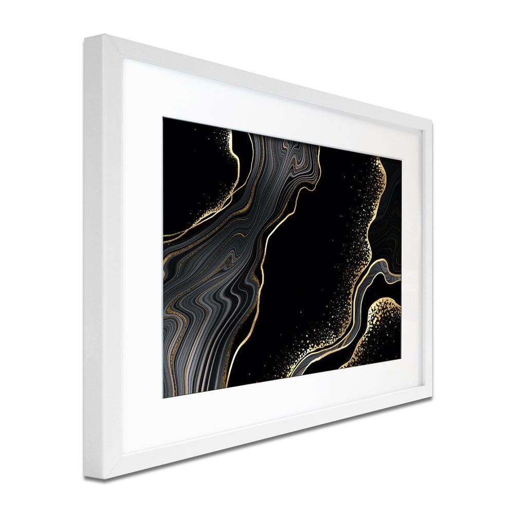 Black Marble Framed Art Print wall art product wacomka / Shutterstock