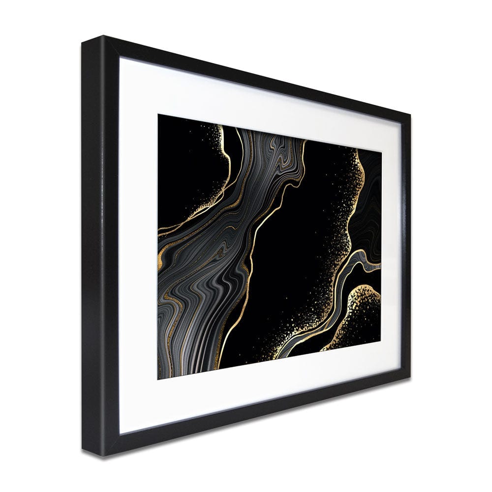 Black Marble Framed Art Print wall art product wacomka / Shutterstock