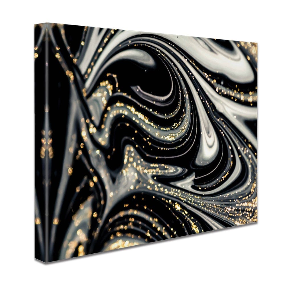 Black Marble Swirls Canvas Print wall art product CARACOLLA / Shutterstock