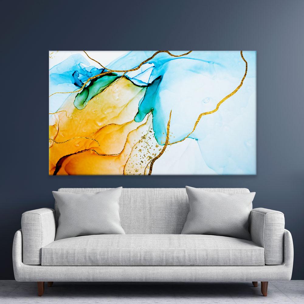 Blue And Orange Abstract Canvas Print wall art product CARACOLLA / Shutterstock