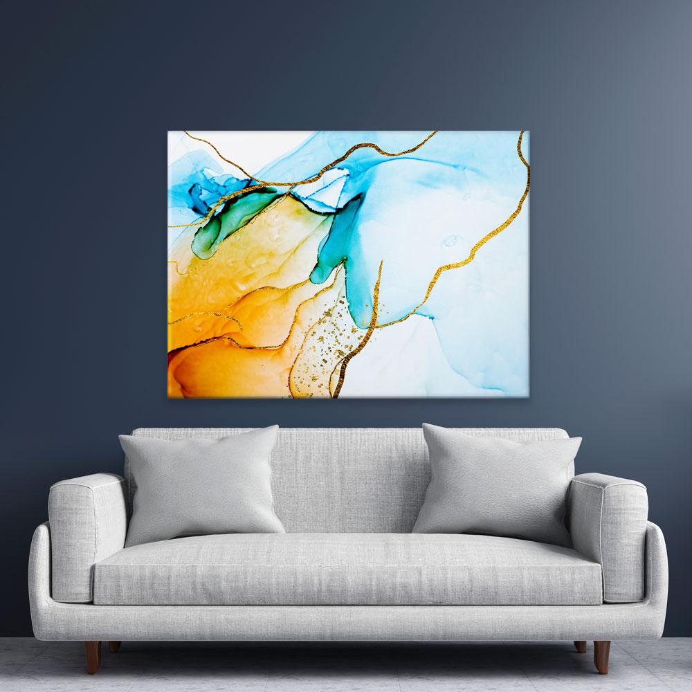 Blue And Orange Abstract Canvas Print wall art product CARACOLLA / Shutterstock