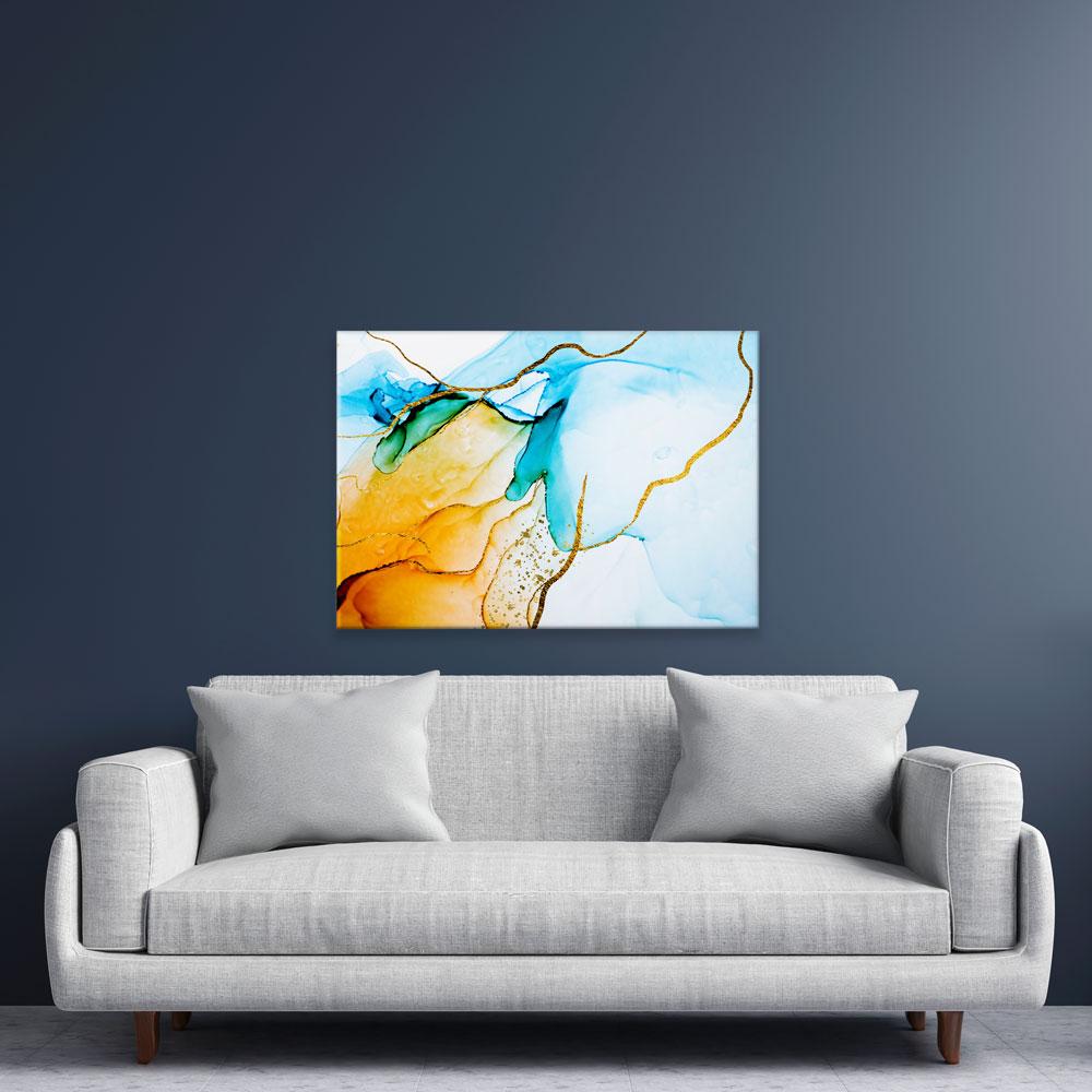 Blue And Orange Abstract Canvas Print wall art product CARACOLLA / Shutterstock