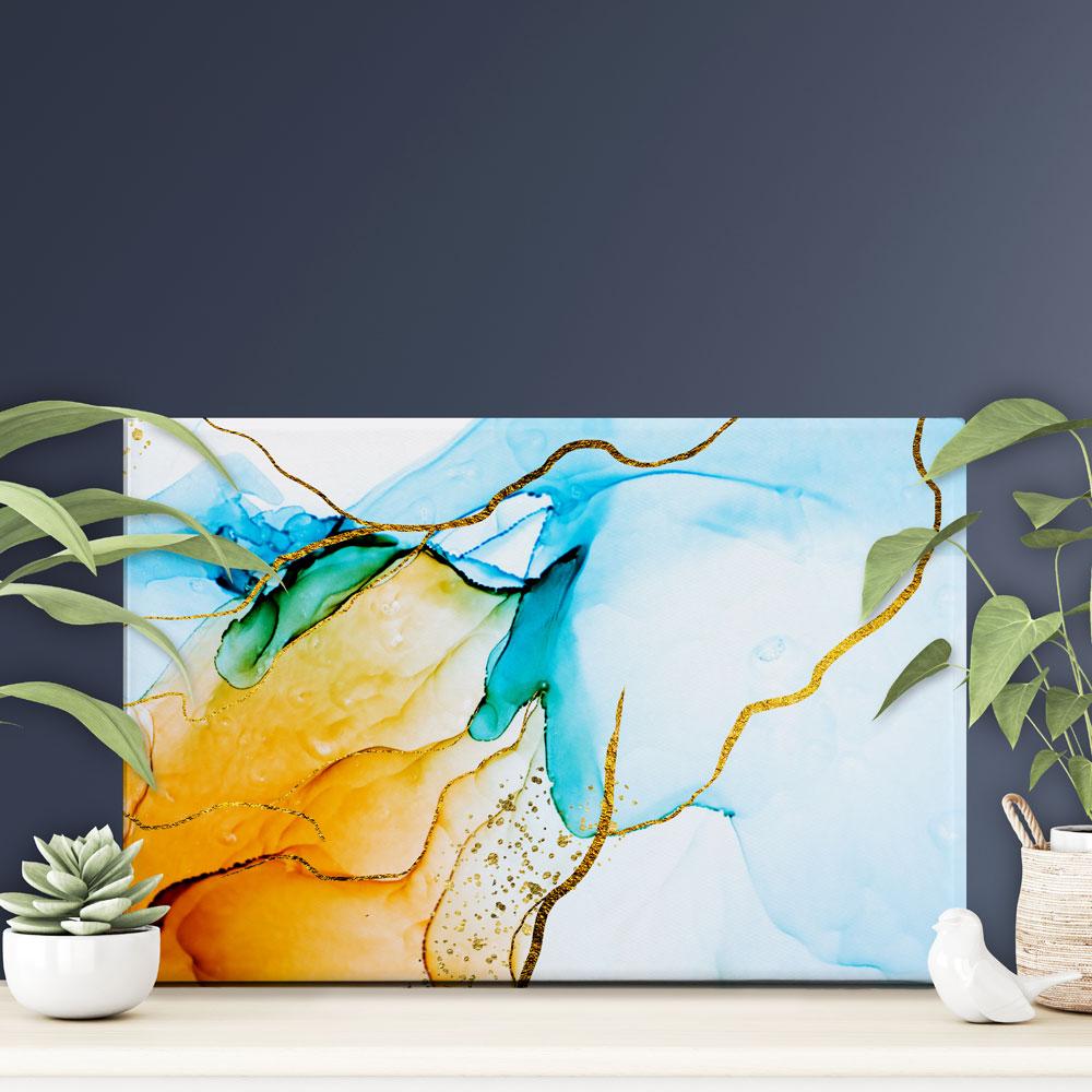 Blue And Orange Abstract Canvas Print wall art product CARACOLLA / Shutterstock