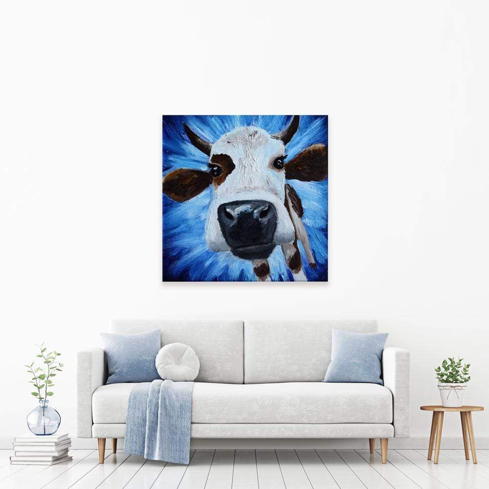 Blue Cow Canvas Print wall art product Daria Ermolina / Shutterstock