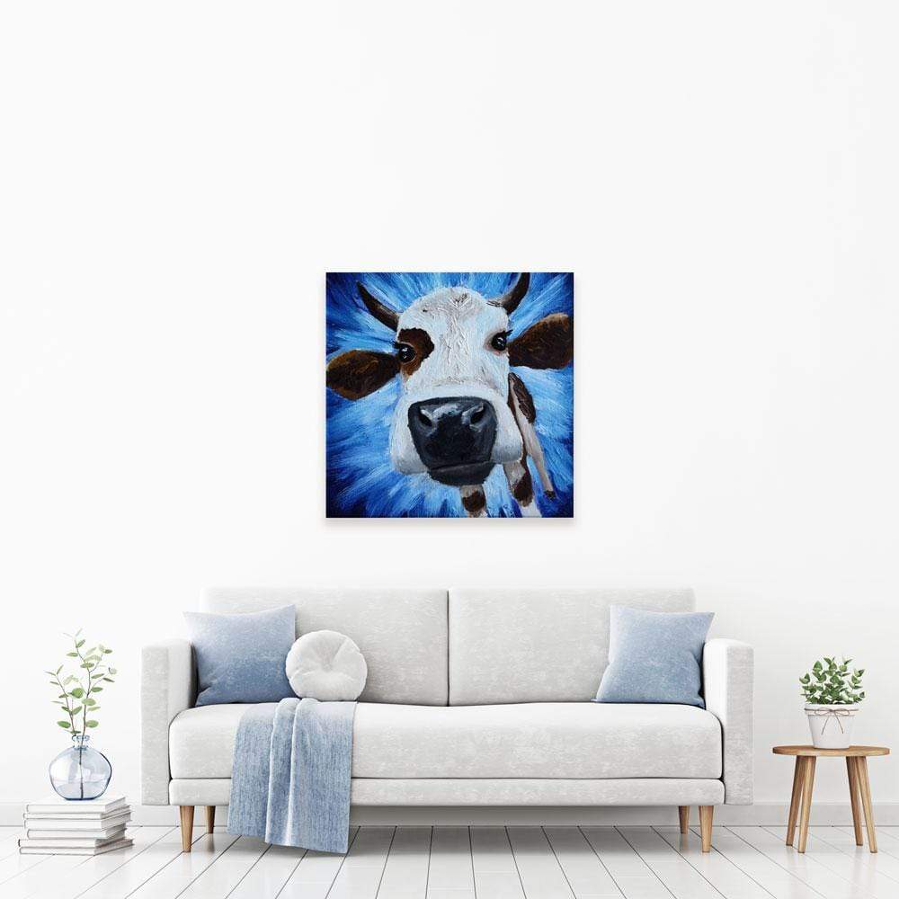 Blue Cow Canvas Print wall art product Daria Ermolina / Shutterstock