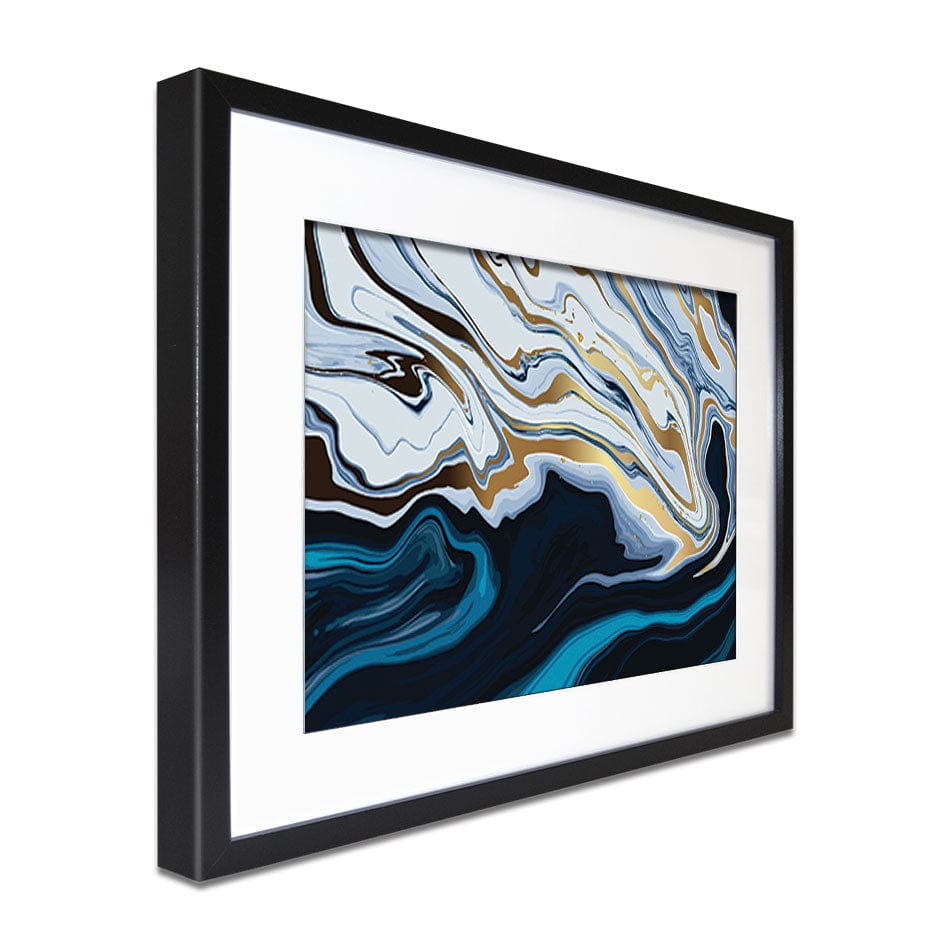 Blue Hues Marble Framed Art Print wall art product Net Vector / Shutterstock