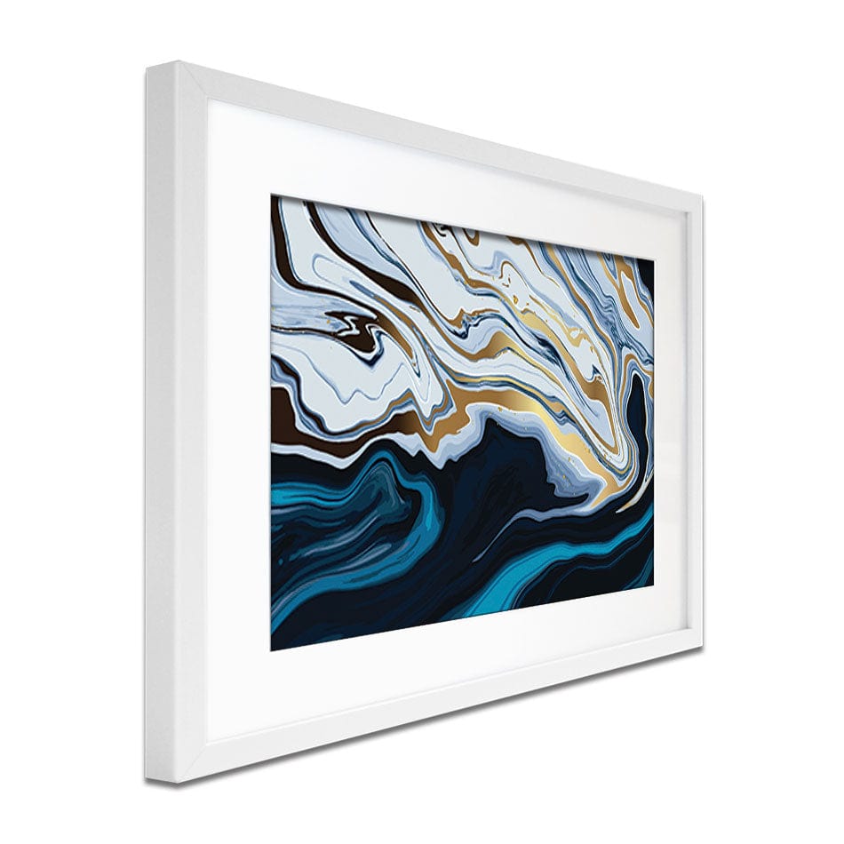 Blue Hues Marble Framed Art Print wall art product Net Vector / Shutterstock