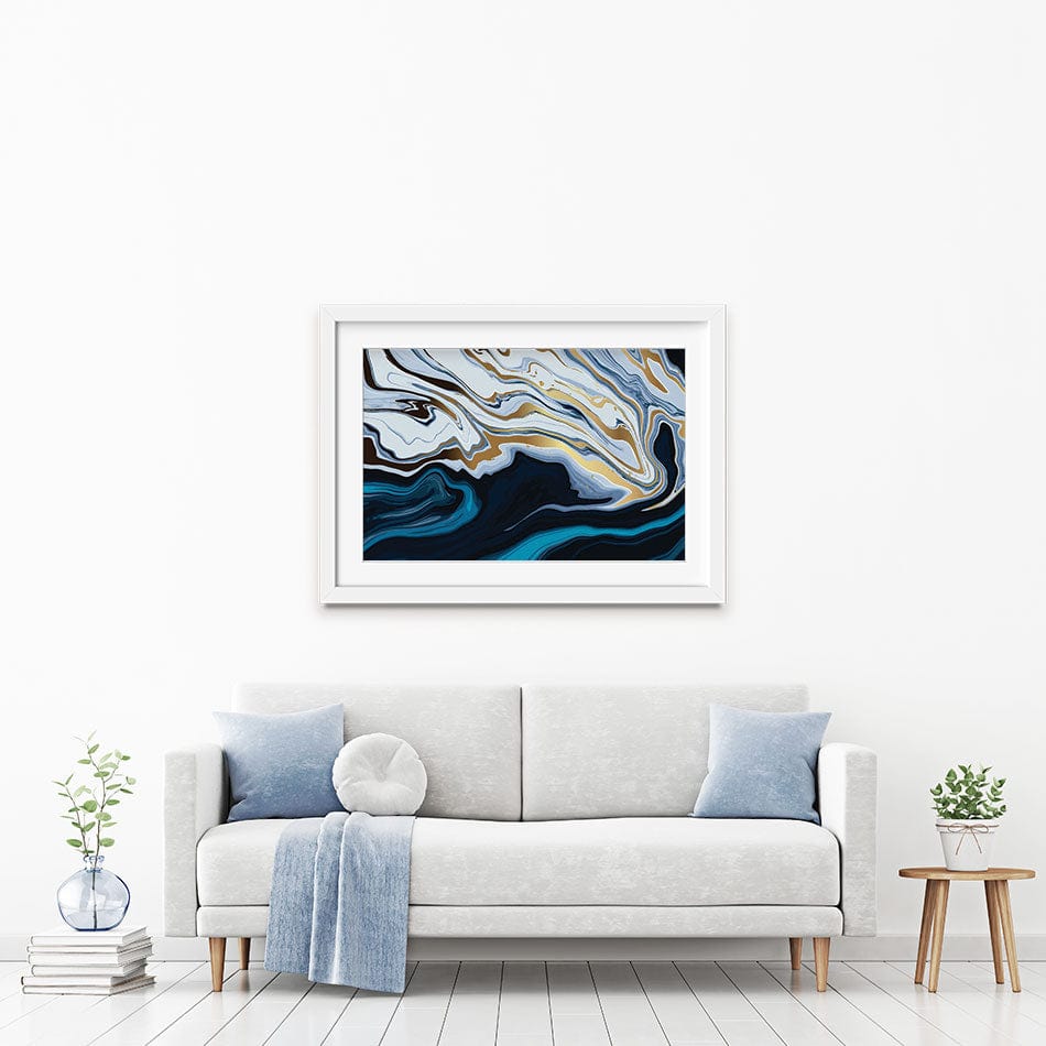 Blue Hues Marble Framed Art Print wall art product Net Vector / Shutterstock