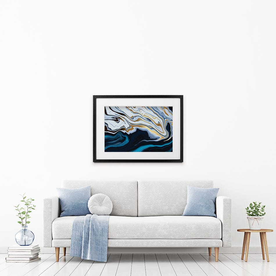 Blue Hues Marble Framed Art Print wall art product Net Vector / Shutterstock