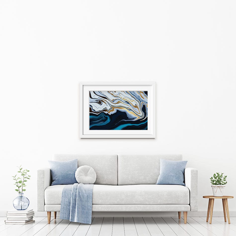 Blue Hues Marble Framed Art Print wall art product Net Vector / Shutterstock