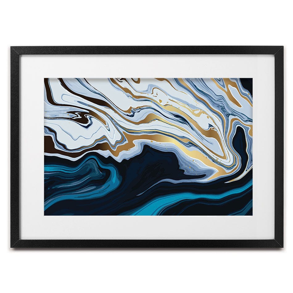 Blue Hues Marble Framed Art Print wall art product Net Vector / Shutterstock