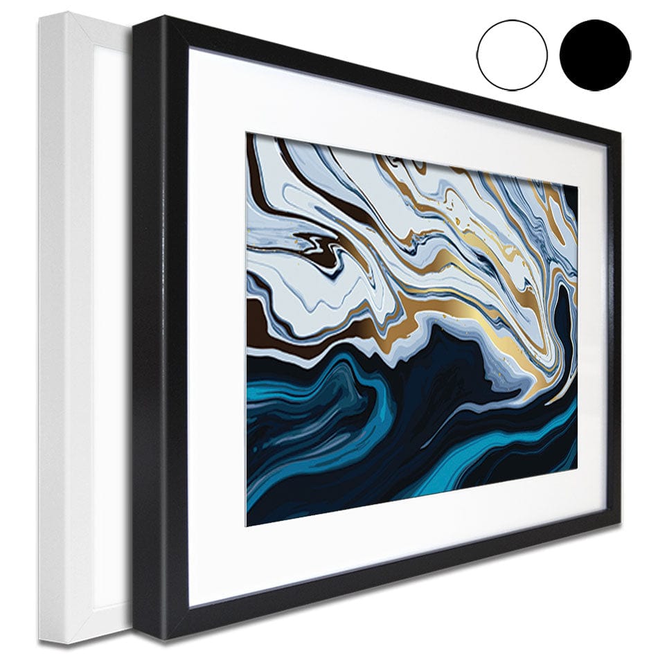 Blue Hues Marble Framed Art Print wall art product Net Vector / Shutterstock