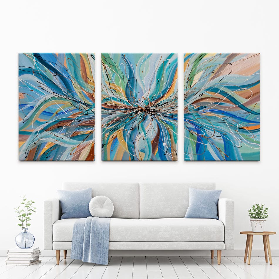 Blue Passion Trio Canvas Print wall art product Olga Tkachyk