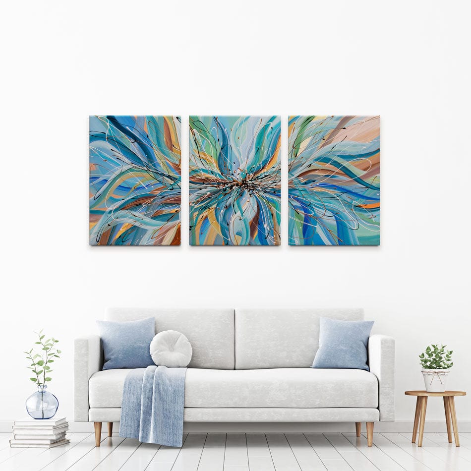 Blue Passion Trio Canvas Print wall art product Olga Tkachyk