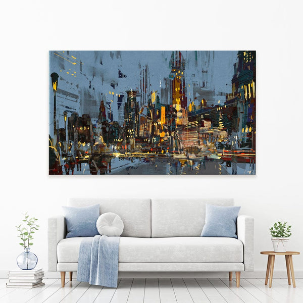 City Lights At Night Canvas Print – Art Print Shop