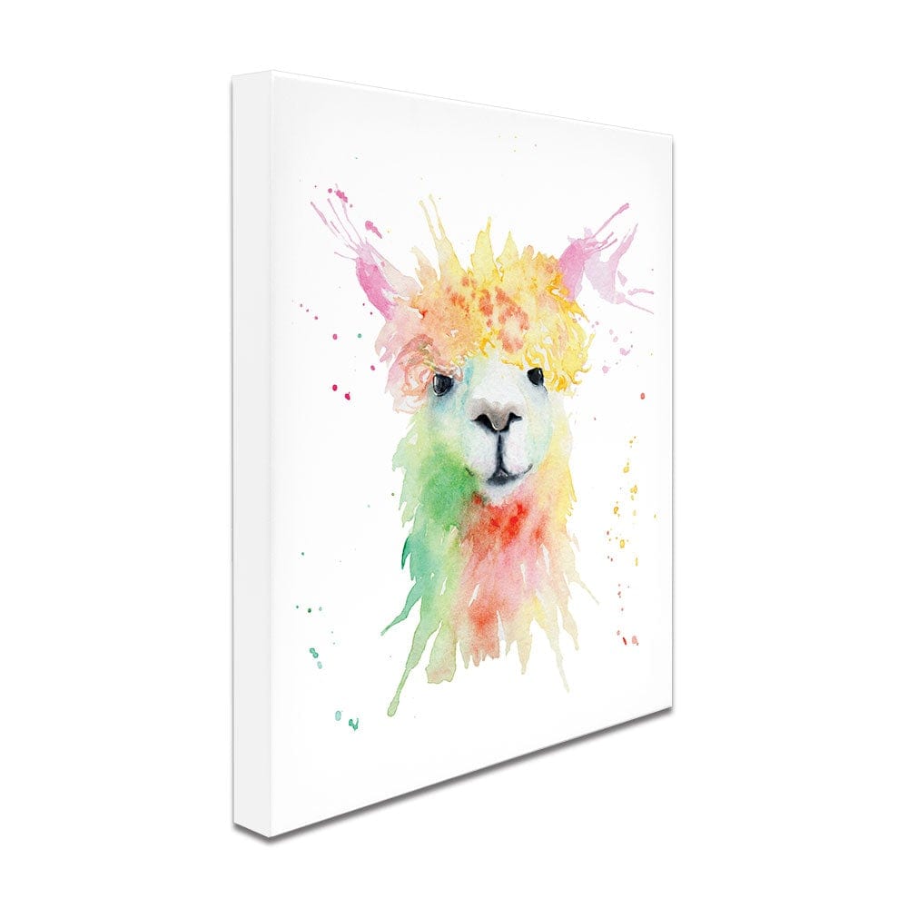 Colourful Watercolour Alpaca Canvas Print wall art product Olga Toshka / Shutterstock