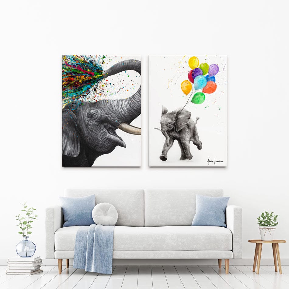 Elephants Duo Canvas Print wall art product Ashvin Harrison