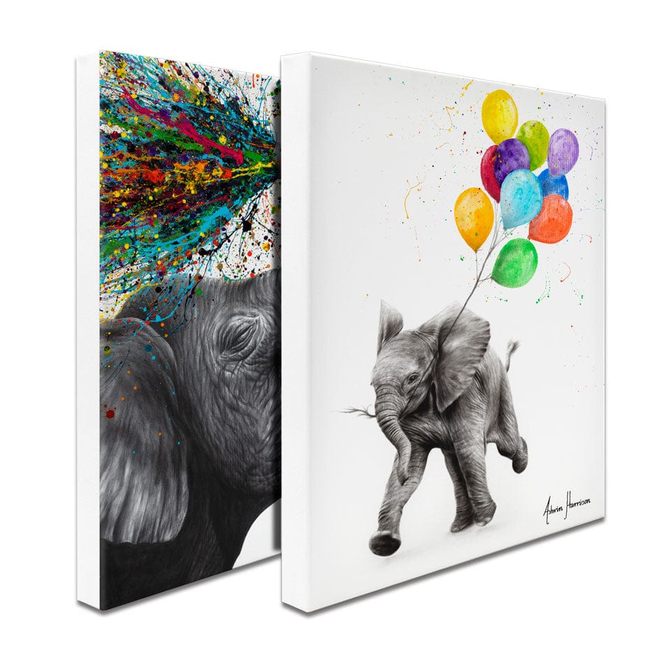 Elephants Duo Canvas Print wall art product Ashvin Harrison