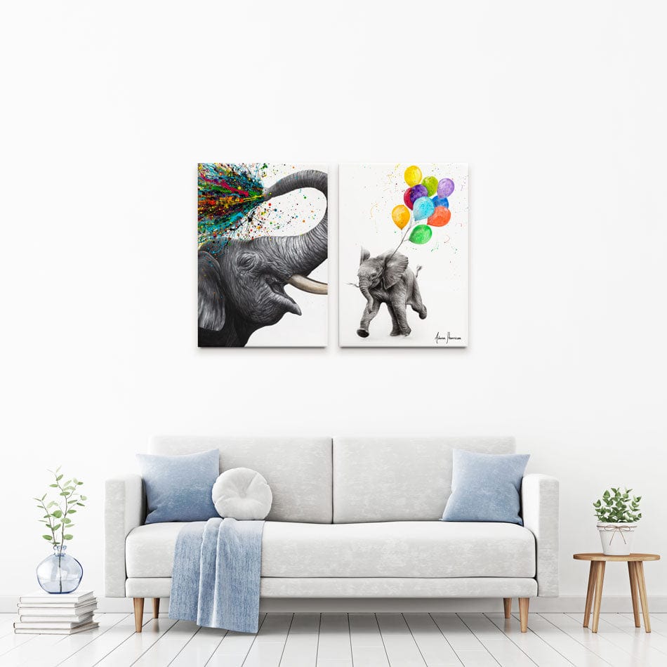 Elephants Duo Canvas Print wall art product Ashvin Harrison