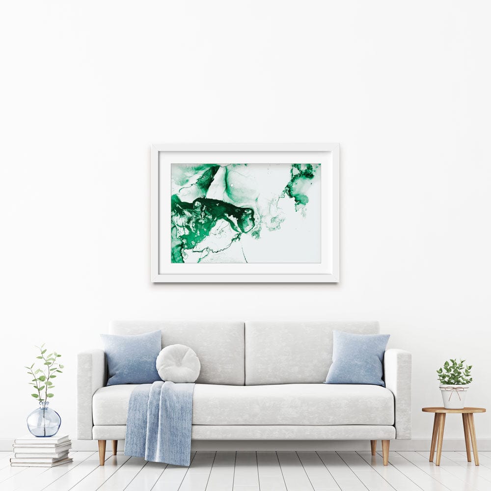 Emerald White Framed Art Print wall art product MsMaya / Shutterstock