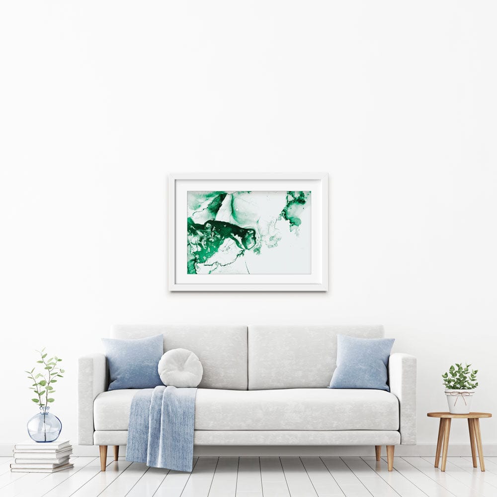 Emerald White Framed Art Print wall art product MsMaya / Shutterstock