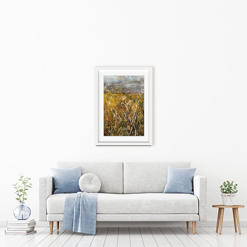 Field Of Gold Framed Art Print wall art product Jane Brookshaw