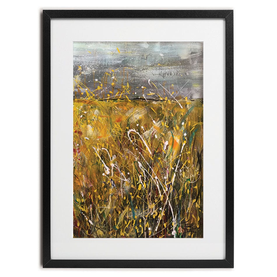 Field Of Gold Framed Art Print wall art product Jane Brookshaw