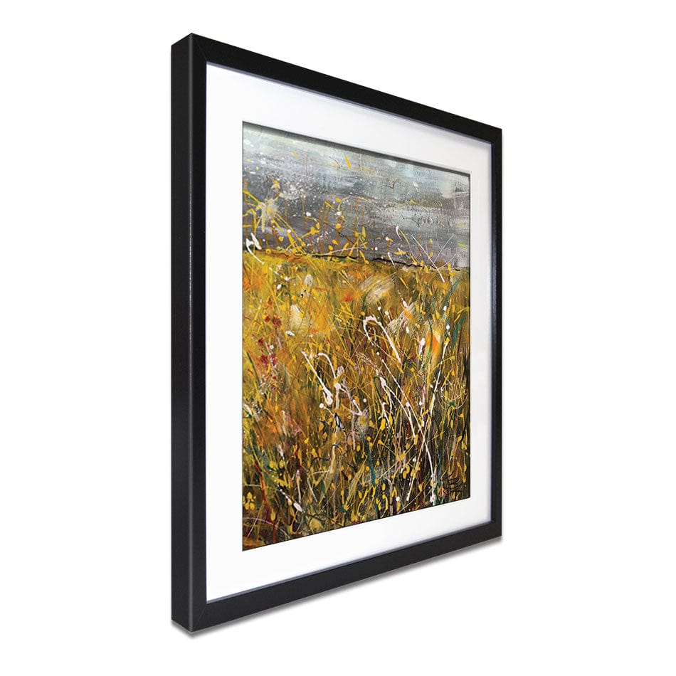 Field Of Gold Framed Art Print wall art product Jane Brookshaw