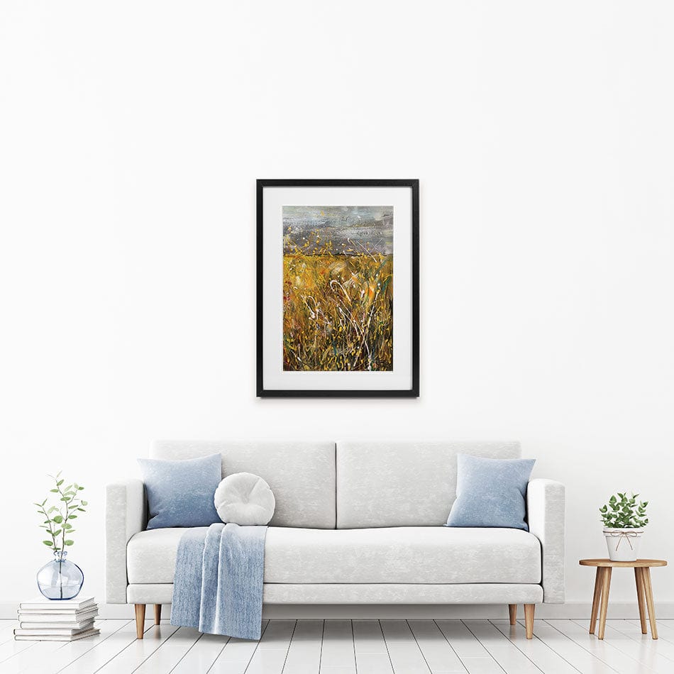 Field Of Gold Framed Art Print wall art product Jane Brookshaw