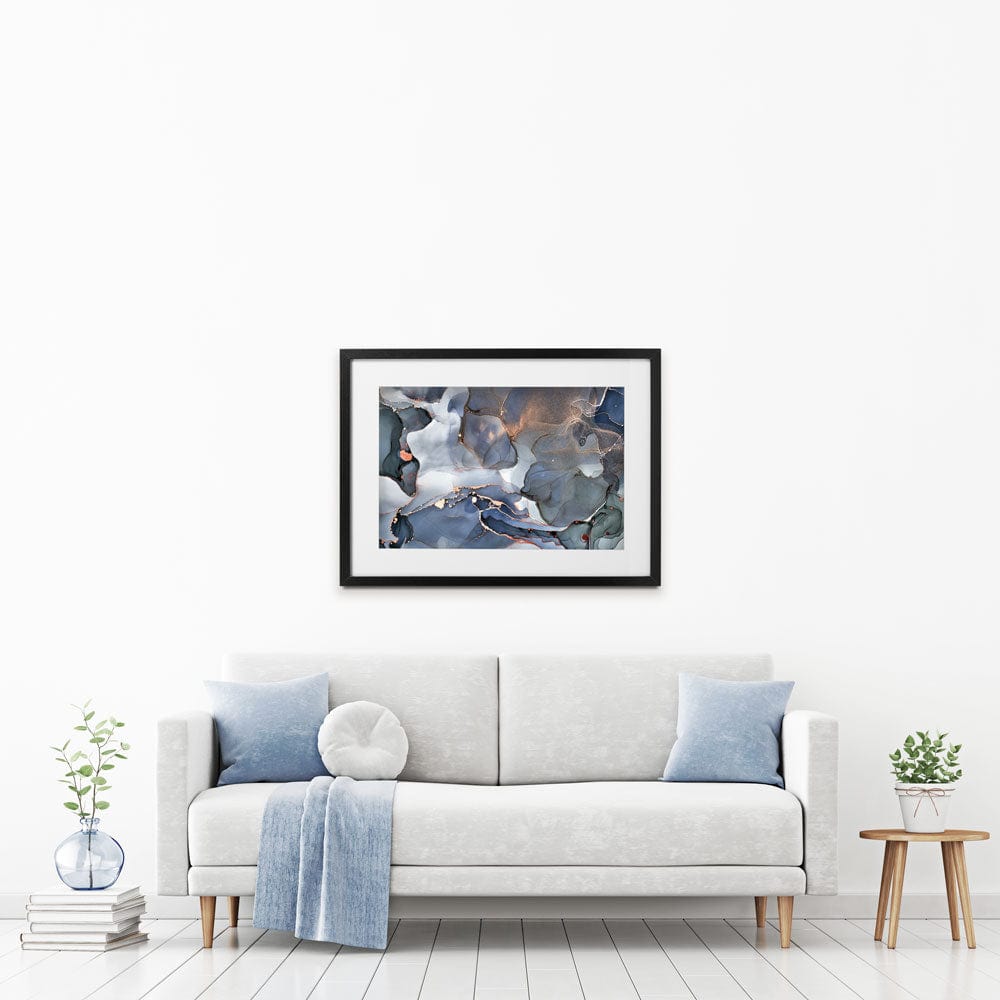 Grey And Blue Marble Framed Art Print wall art product djero.adlibeshe yahoo.com / Shutterstock