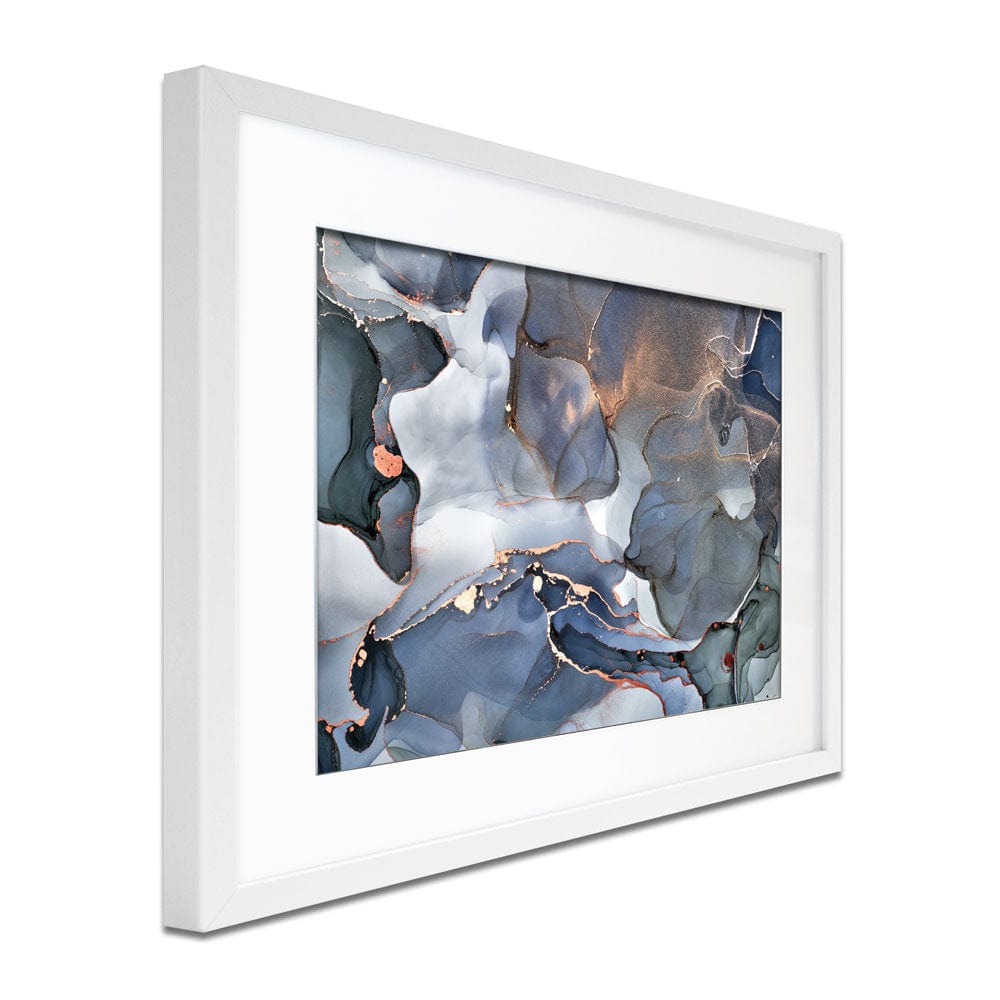 Grey And Blue Marble Framed Art Print wall art product djero.adlibeshe yahoo.com / Shutterstock