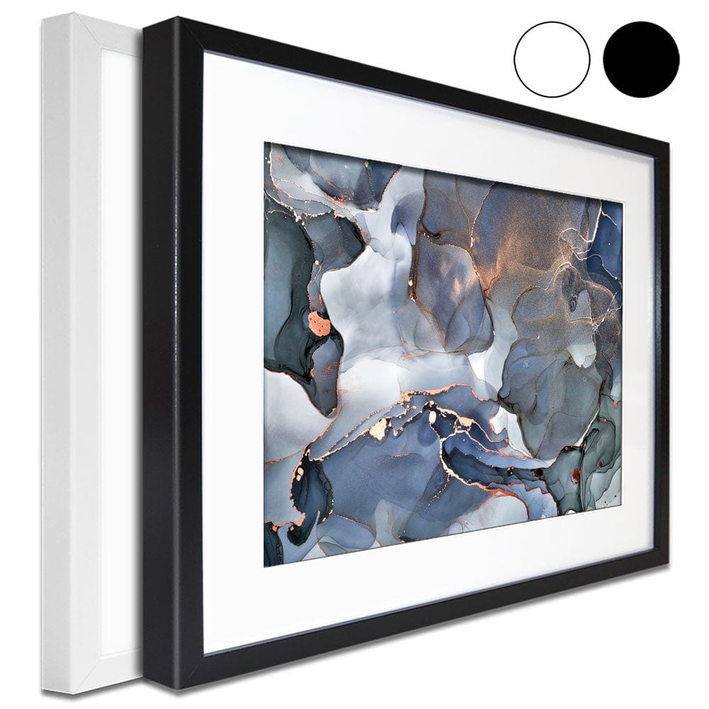 Grey And Blue Marble Framed Art Print wall art product djero.adlibeshe yahoo.com / Shutterstock